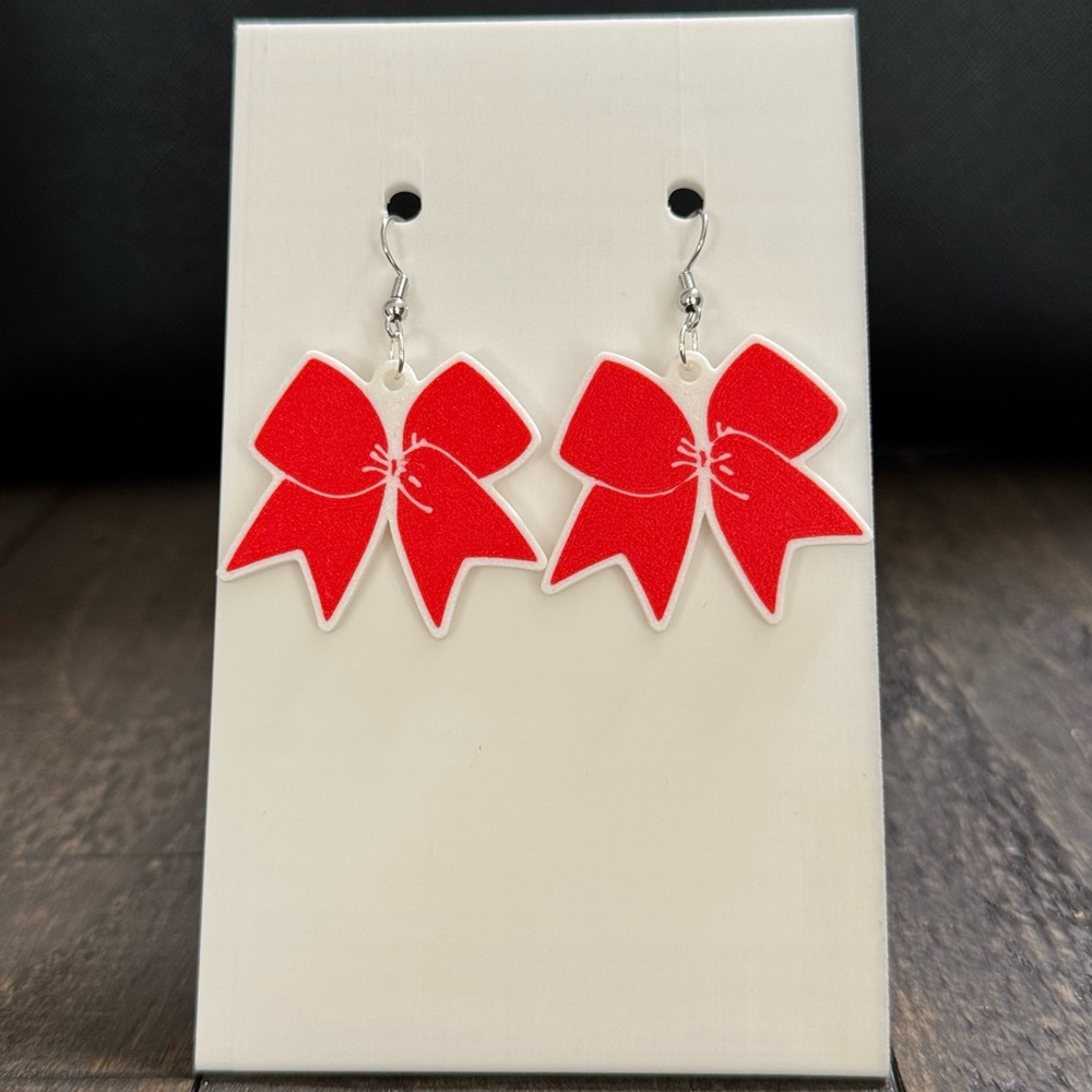 Red Bow Earrings